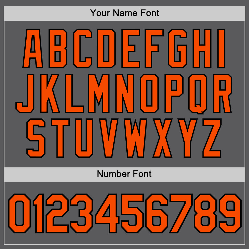 Custom Steel Gray Orange-Black Authentic Baseball Jersey