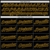 Custom Black Black-Gold Authentic Baseball Jersey