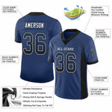 Custom Royal Black-White Drift Fashion Football Jersey