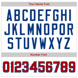 Custom White Royal Pinstripe Red-Royal Authentic American Flag Fashion Baseball Jersey