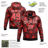 Custom Black Red-White 3D Halloween Horror Night Trick Treat Party Costume Ideas Sports Pullover Sweatshirt Hoodie