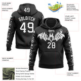 Custom Black White 3D Halloween Skeleton Bat Party Costume Ideas Sports Pullover Sweatshirt Hoodie