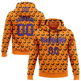 Custom Bay Orange Purple-Black 3D Halloween Bat Party Costume Ideas Sports Pullover Sweatshirt Hoodie