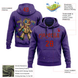 Custom Purple Red-Black 3D Halloween Spider Net Horror Night Trick Treat Party Costume Ideas Sports Pullover Sweatshirt Hoodie