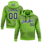 Custom Stitched Neon Green Navy-White 3D Pattern Design Sports Wear Pullover Sweatshirt Hoodie