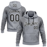 Custom Stitched Gray Black-White 3D Pattern Design Sports Wear Pullover Sweatshirt Hoodie