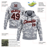 Custom Stitched Gray Black-Red 3D Pattern Design Sports Wear Pullover Sweatshirt Hoodie