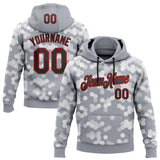 Custom Stitched Gray Black-Red 3D Pattern Design Sports Wear Pullover Sweatshirt Hoodie