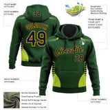 Custom Stitched Green Navy-Gold 3D Pattern Design Sports Wear Pullover Sweatshirt Hoodie
