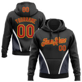 Custom Stitched Black Red White-Gold 3D Pattern Design Sports Wear Pullover Sweatshirt Hoodie