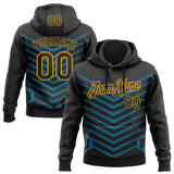 Custom Stitched Black Blue-Gold 3D Pattern Design Sports Wear Pullover Sweatshirt Hoodie
