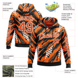 Custom Orange Black-White 3D Pattern Design Formula Auto Car Racing Motorsport Sports Pullover Sweatshirt Hoodie