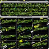 Custom Black Neon Green-White 3D Pattern Design Formula Auto Car Racing Motorsport Sports Pullover Sweatshirt Hoodie