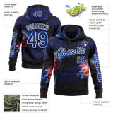 Custom Black Royal-White 3D Pattern Design Formula Auto Car Racing Motorsport Sports Pullover Sweatshirt Hoodie