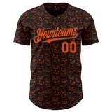 Custom Black Orange 3D Halloween Pumpkin Party Costume Ideas Authentic Baseball Jersey