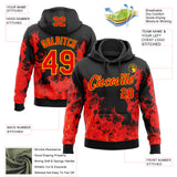 Custom Stitched Black Red-Yellow 3D Pattern Design Flame Sports Pullover Sweatshirt Hoodie
