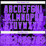 Custom Stitched Black Purple-White 3D Pattern Design Flame Sports Pullover Sweatshirt Hoodie