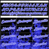 Custom Stitched Black Thunder Blue-White 3D Pattern Design Flame Sports Pullover Sweatshirt Hoodie