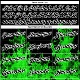 Custom Stitched Black Green-White 3D Pattern Design Flame Sports Pullover Sweatshirt Hoodie