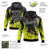 Custom Stitched Black Yellow-White 3D Pattern Design Flame Sports Pullover Sweatshirt Hoodie