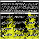 Custom Stitched Black Yellow-White 3D Pattern Design Flame Sports Pullover Sweatshirt Hoodie