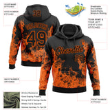 Custom Stitched Black Orange 3D Pattern Design Flame Sports Pullover Sweatshirt Hoodie