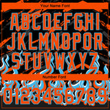Custom Stitched Black Orange Lakes Blue-White 3D Pattern Design Flame Sports Pullover Sweatshirt Hoodie