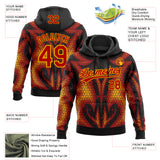 Custom Stitched Black Red-Yellow 3D Pattern Design Flame Sports Pullover Sweatshirt Hoodie