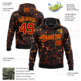 Custom Stitched Black Red-Yellow 3D Pattern Design Flame Sports Pullover Sweatshirt Hoodie