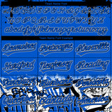 Custom Stitched Thunder Blue Black-White 3D Graffiti Splash Street Art Sports Pullover Sweatshirt Hoodie