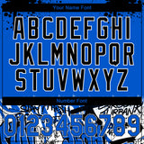 Custom Stitched Thunder Blue Black-White 3D Graffiti Splash Street Art Sports Pullover Sweatshirt Hoodie