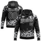 Custom Stitched Black Gray-White 3D Graffiti Splash Street Art Sports Pullover Sweatshirt Hoodie