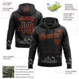 Custom Stitched Black Gray-Orange 3D Graffiti Splash Street Art Sports Pullover Sweatshirt Hoodie