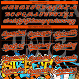 Custom Stitched Black Orange Gray-White 3D Graffiti Splash Street Art Sports Pullover Sweatshirt Hoodie