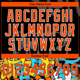 Custom Stitched Black Orange Gray-White 3D Graffiti Splash Street Art Sports Pullover Sweatshirt Hoodie