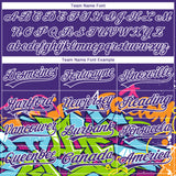 Custom Stitched Purple White 3D Graffiti Splash Street Art Sports Pullover Sweatshirt Hoodie