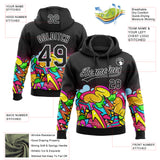 Custom Stitched Black White 3D Graffiti Splash Street Art Sports Pullover Sweatshirt Hoodie