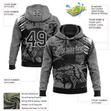 Custom Stitched Gray Black-White 3D Pattern Design Animal Tiger Sports Pullover Sweatshirt Hoodie