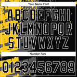 Custom Stitched Black Yellow Gray-White 3D Pattern Design Splash Sports Pullover Sweatshirt Hoodie