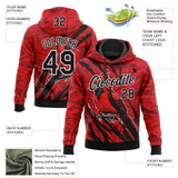 Custom Stitched Red Black Gray-White 3D Pattern Design Animal Cardinal Bird Sports Pullover Sweatshirt Hoodie