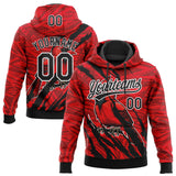 Custom Stitched Red Black Gray-White 3D Pattern Design Animal Cardinal Bird Sports Pullover Sweatshirt Hoodie