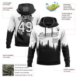 Custom Stitched White Black 3D Pattern Design Animal Wolf Sports Pullover Sweatshirt Hoodie