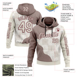 Custom Cream Burgundy 3D Pattern Design Ethnic Tribal Sportswear Pullover Sweatshirt Hoodie