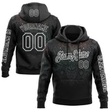 Custom Black White 3D Pattern Design Ethnic Tribal Sportswear Pullover Sweatshirt Hoodie