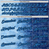 Custom Blue Powder Blue-Black 3D Pattern Design Gradient Ethnic Tribal Sportswear Pullover Sweatshirt Hoodie