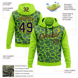 Custom Stitched Neon Green Navy-Gold 3D Pattern Design Crocodile Skin Print Sportswear Pullover Sweatshirt Hoodie