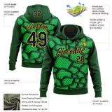 Custom Stitched Green Navy-Gold 3D Pattern Design Crocodile Skin Print Sportswear Pullover Sweatshirt Hoodie