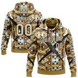 Custom Old Gold City Cream-Black 3D Pattern Design Western Cowboy Tribal Ethnic Sports Pullover Sweatshirt Hoodie