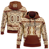 Custom City Cream Brown 3D Pattern Design Western Cowboy Tribal Ethnic Sports Pullover Sweatshirt Hoodie
