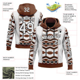 Custom White Brown-Black 3D Pattern Design Western Cowboy Tribal Ethnic Sports Pullover Sweatshirt Hoodie